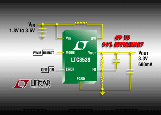Compact, Efficient 2A Synchronous Booster in 2mm x 3mm DFN