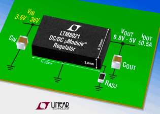 Complete 3V, 500mA DC/DC System in a Surface-Mount 0.49g Package