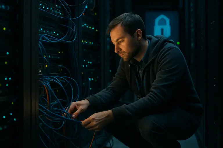 Secure server room supporting hospital data and AI workloads