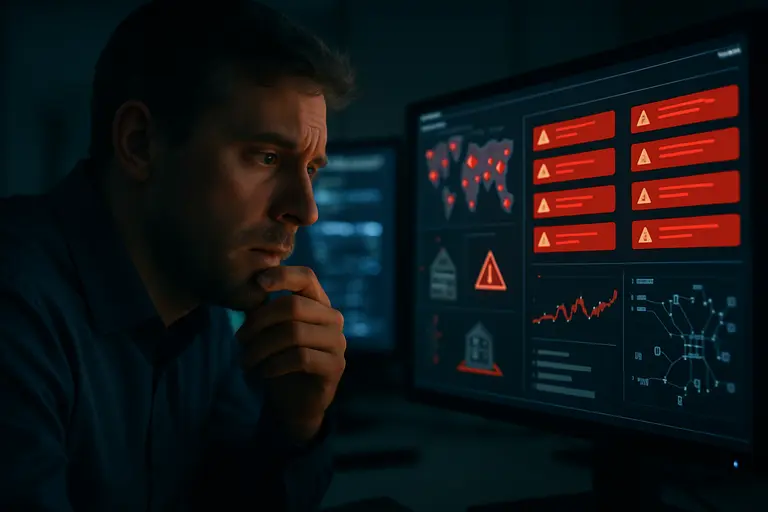 Security dashboard showing industrial protocol activity from plant systems